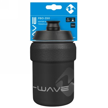 M-wave PBO 350 water bottle, plastic, 350 ml, black/black/black, on card - 2