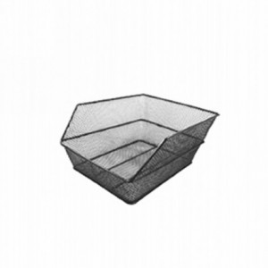Rear basket 38x28x17cm rectangular in black steel - 1