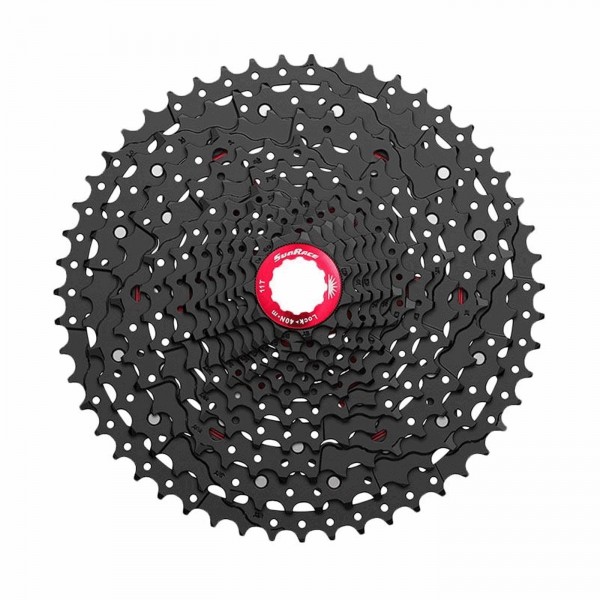 Cassette route 12v x 11/30 dents en aluminium noir - corps shimano hg - 1