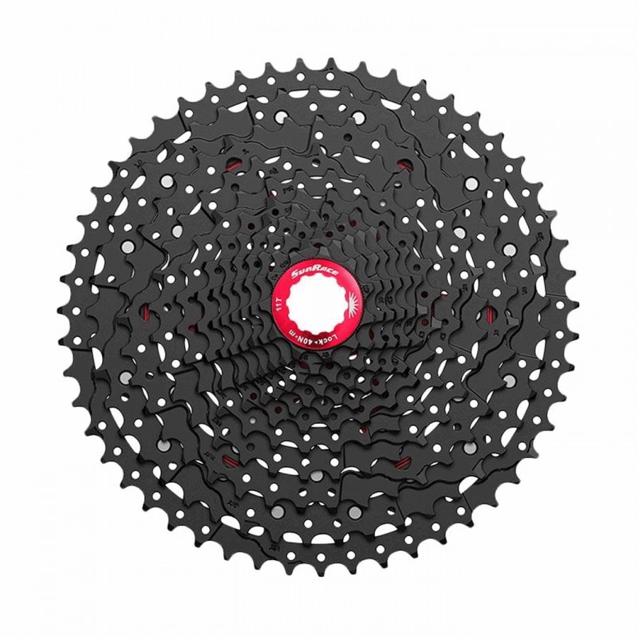 Cassette road 12v x 11/30 dientes en aluminio negro - cuerpo shimano hg - 1