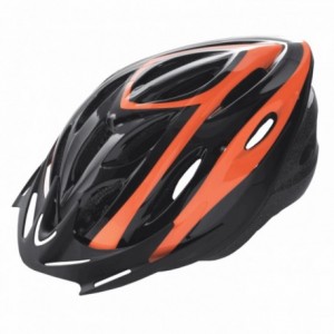 Adult rider helmet out-mold shell size l black orange graphics - 1