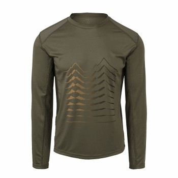 Maglia mtb sport uomo army green - maniche lunghe taglia m - 1 - Maglie - 8717565690455