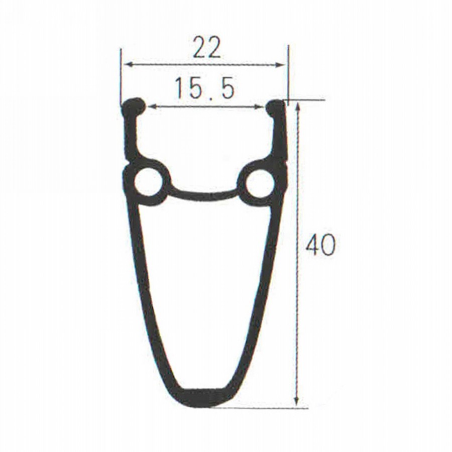 Cerchio in lega a doppia parete, m-wave, 700c, 32 fori, 40 mm di altezza / 22 mm di larghezza, argento, fianchi frenati cnc, fv 