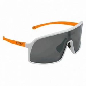White lander goggles with orange temples - 1