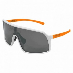 White lander goggles with orange temples - 2