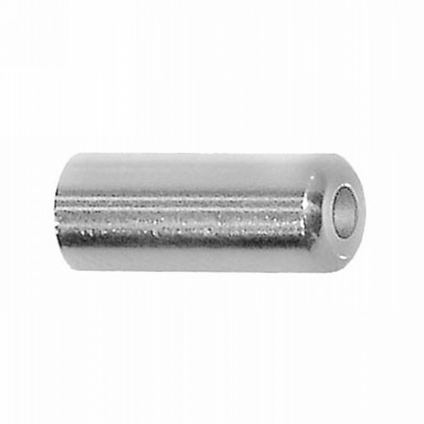 Cable end sleeve, metal, for cable clamp sp-50, 5.1 mm, silver, 200 pieces in promax box, cnc-milled 1000 pieces - 1