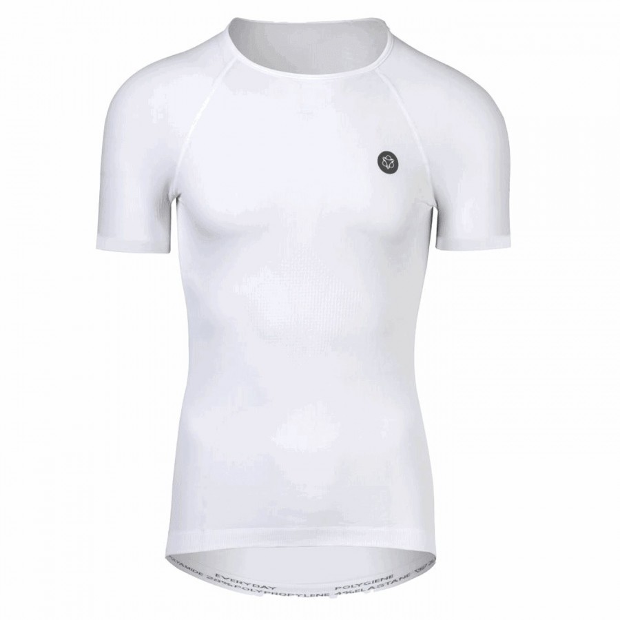 Ropa interior everyday base unisex blanca - mangas cortas talla l-xl - 1