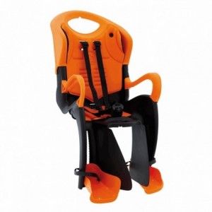 Tiger-rücksitzbefestigung am schwarz/orangefarbenen gepäckträger - 1