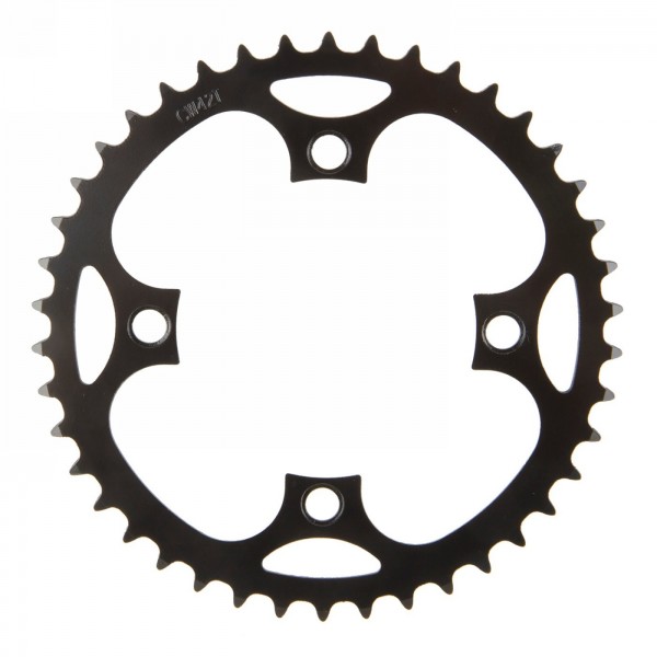 E-bike chainring, steel, bolt circle 104mm, 42 teeth, for 1/2' x 3/32' and 11/128', black, mv - 1