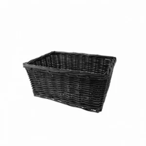 Black rectangular wicker basket 43x33x19h cm - 1