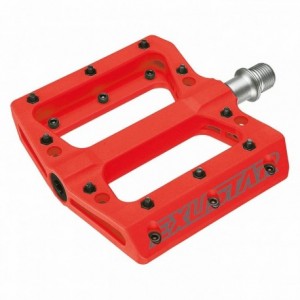 Pedal e-pb71 mtb 105x108mm in red thermoplastic - flat connection - 1