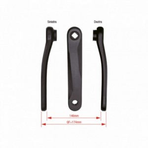 Crank ck-745 / jis 170mm black aluminum pair w / bolt for yamaha - 1