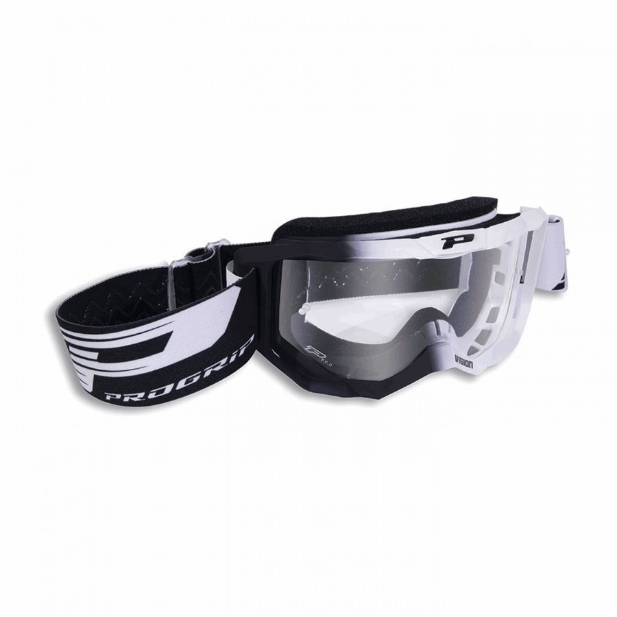 Progrip 3300 black/white goggle with clear lens - 1