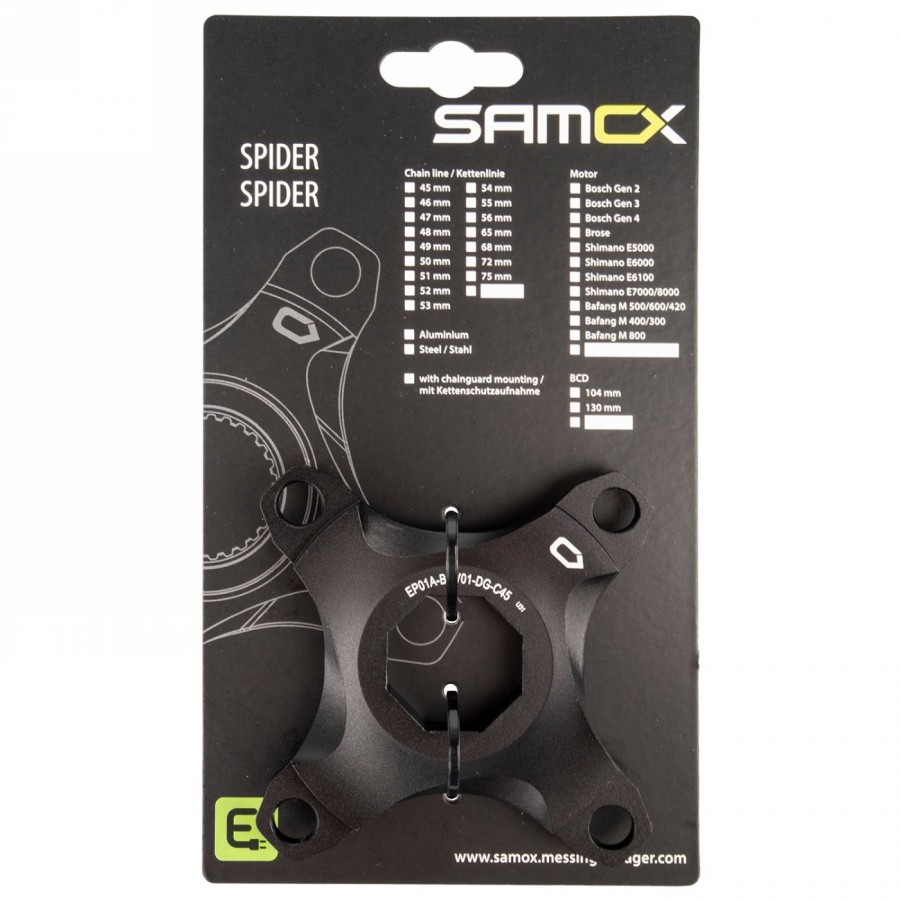 Spider, für kettenlinie 45 mm, alu, für kettenschutz, schwarz eloxiert, mv - 2