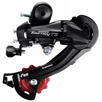 Rear derailleur, shimano rd-tz500, gsd 6-speed, direct attachment, bulk - 1