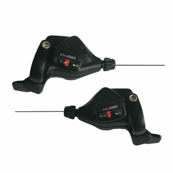 Black aluminum indexed mtb 3x9s shifter (pair) - 1