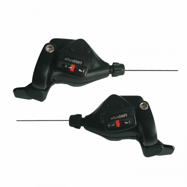 Black aluminum indexed mtb 3x9s shifter (pair) - 1