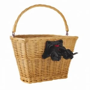 Wicker basket natural color 36x26x22h cm with clip attachment - 1