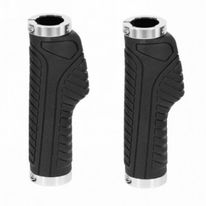 Black/grey aluminum ergonomic grips - 1