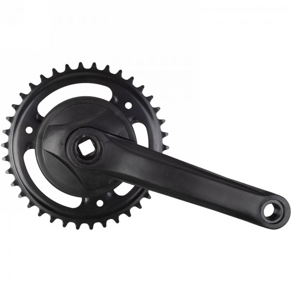 Crankset, 1/2x3/32', 1-speed, 170 mm, plastic-coated steel crank, steel chainring 38 t., jis rotated 45°,, - 1