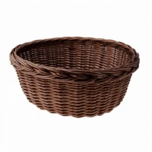 Brown oval wicker basket 40x35x19h cm - 1