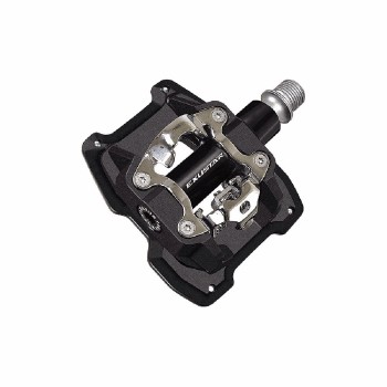 Pedal e-pm831 mtb 92x89mm en aluminio 6061 negro - doble función - 1