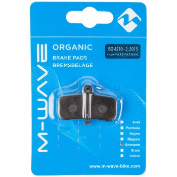 Brake pads, organic, for shimano disc brakes: saint br-m810, - saint br-m820, - zee br-m640, with spring, 1 pair for front - 2