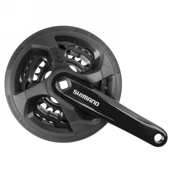 Crankset, shimano fc-ty301, for rear 6/7/8-speed, 170mm, 42x34x24t w/cg, chain case compatible, w/o crank fixing bolt, - 1