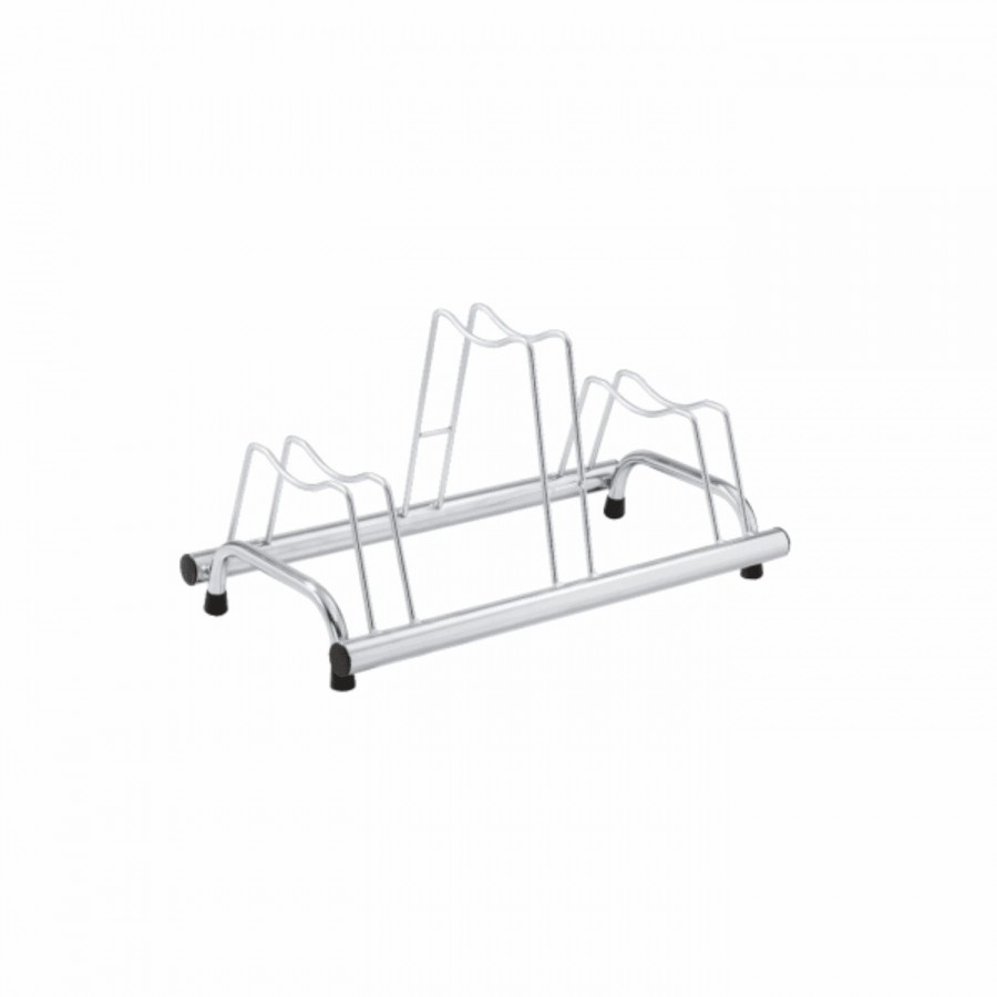 Patented 3-seater floor bike rack suitable for silver disc brakes - 1