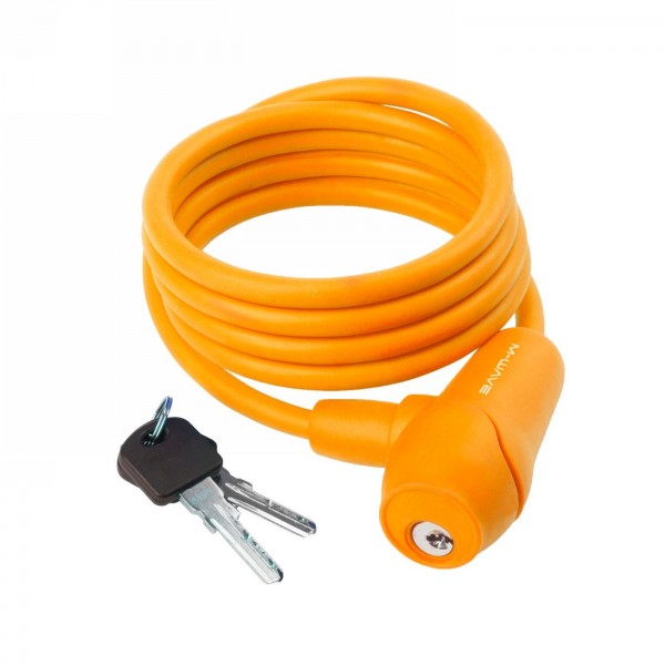 Cadenas en spirale en silicone M-Wave, 1500 x 8 mm, orange, sur carte - 1