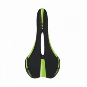 Velo senso 3274 saddle with hole, sport 3274 model, black / fluo green color - 1