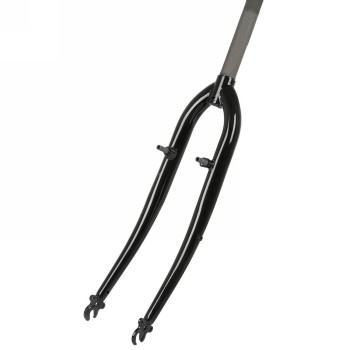 Horquilla de trekking 28', 1' cono 26.4, 240/130 mm, con piezas braze-on para low rider, para freno v-brake, negro - 1