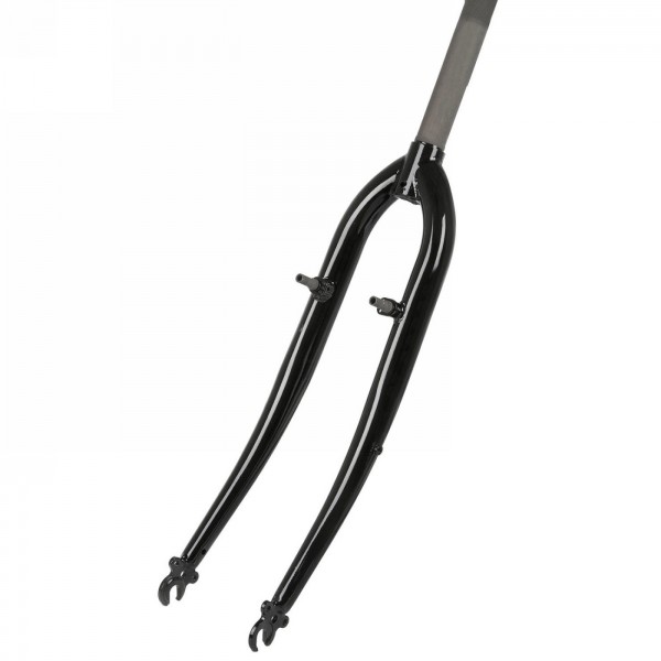 Trekking fork 28', 1' cone 26.4, 240/130 mm, with braze-on parts for low rider, for v-brake, black - 1