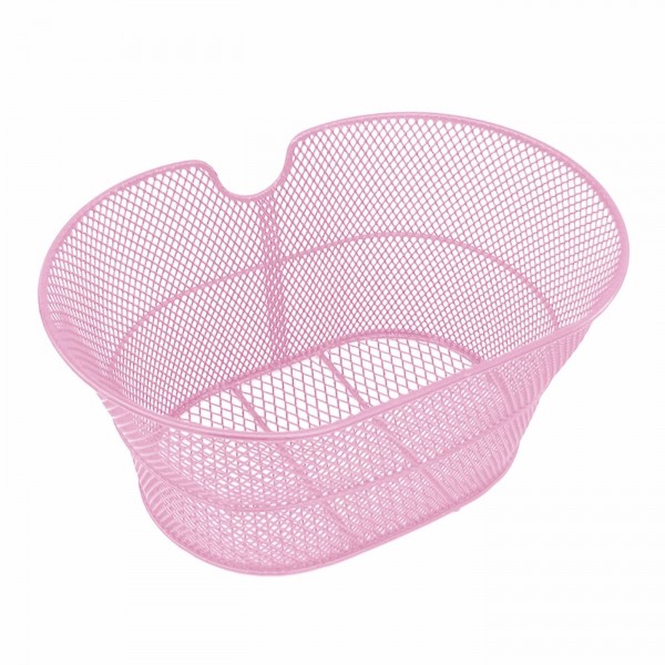 Oval front basket 30x18x39cm in steel without pink hooks - 1