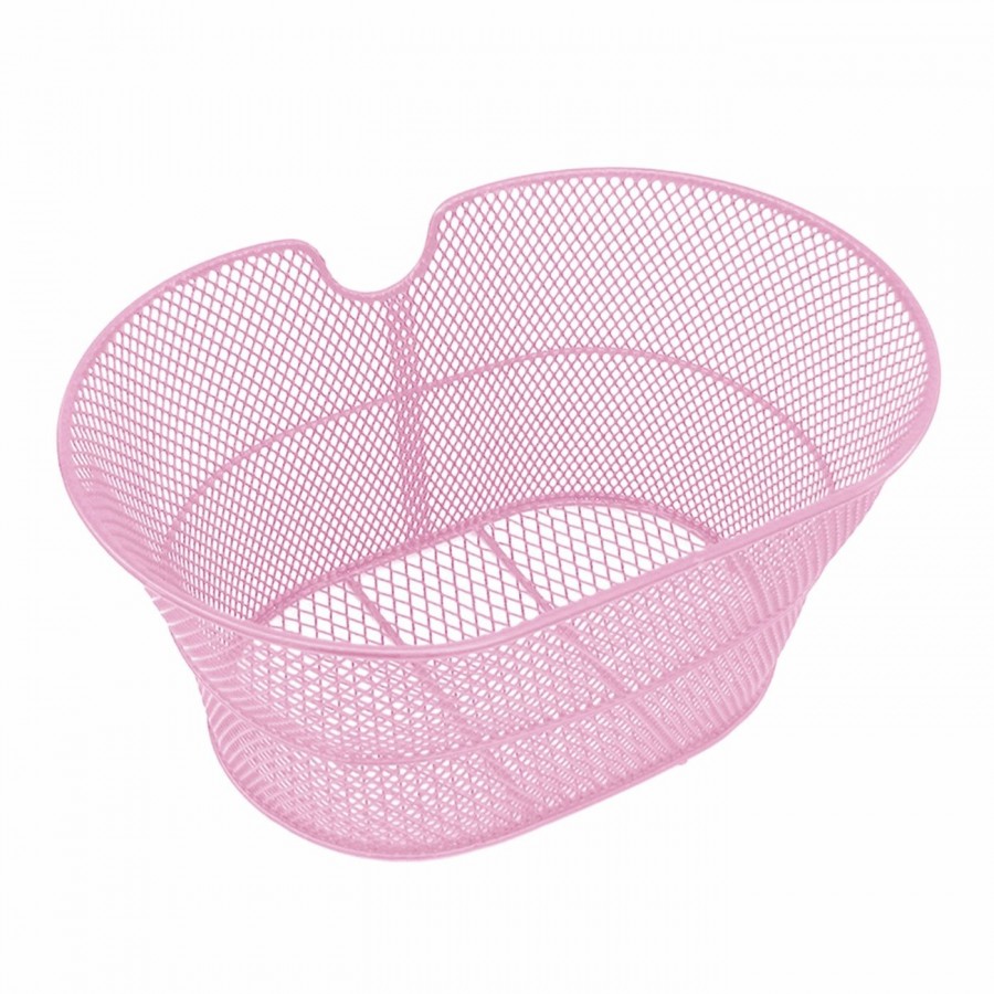 Oval front basket 30x18x39cm in steel without pink hooks - 1