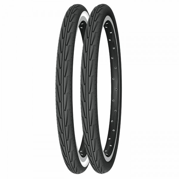 Neumático road city junior 20x1,75 tipo cámara negro/blanco - 1