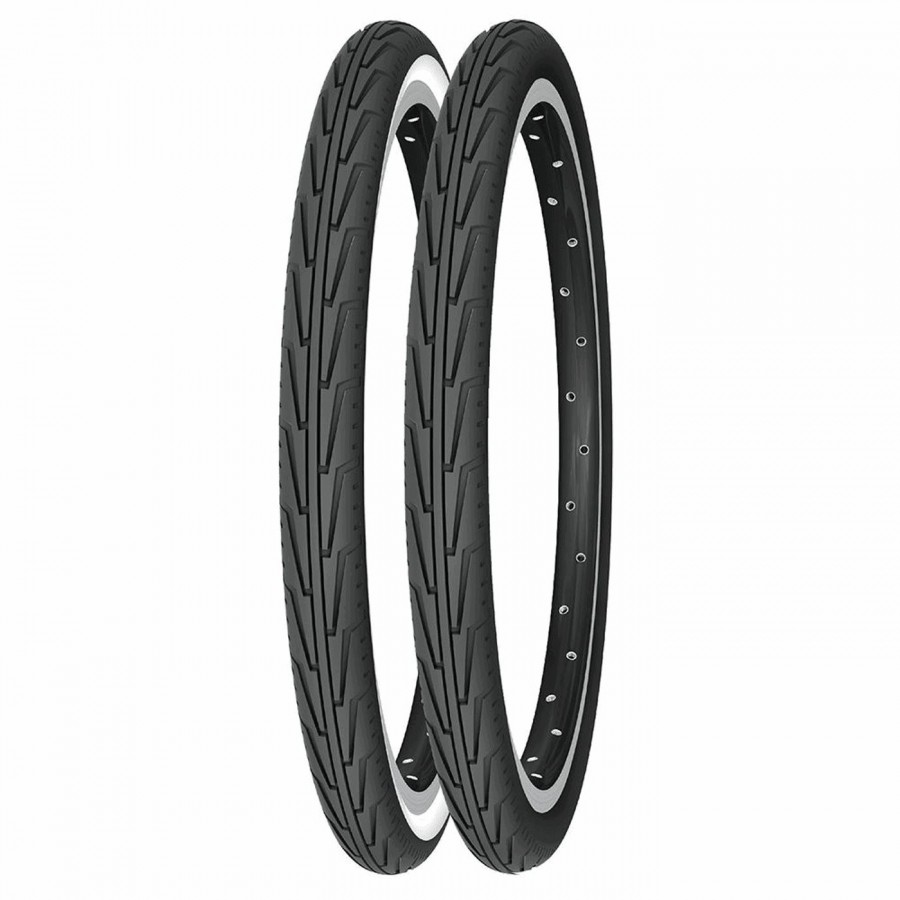 Neumático road city junior 20x1,75 tipo cámara negro/blanco - 1