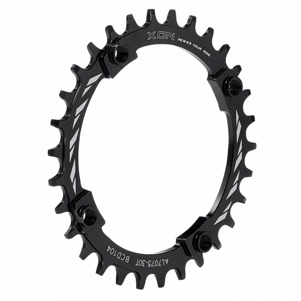 Single chainring 30 teeth - bcd 104mm black - 1