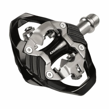 Pédale e-pm242 vtt 89x99mm en aluminium noir - broche cr-mo - 1