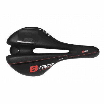 Sella b-arek nero/rosso c/foro cr-mo - 4 - Selle - 8055320656262