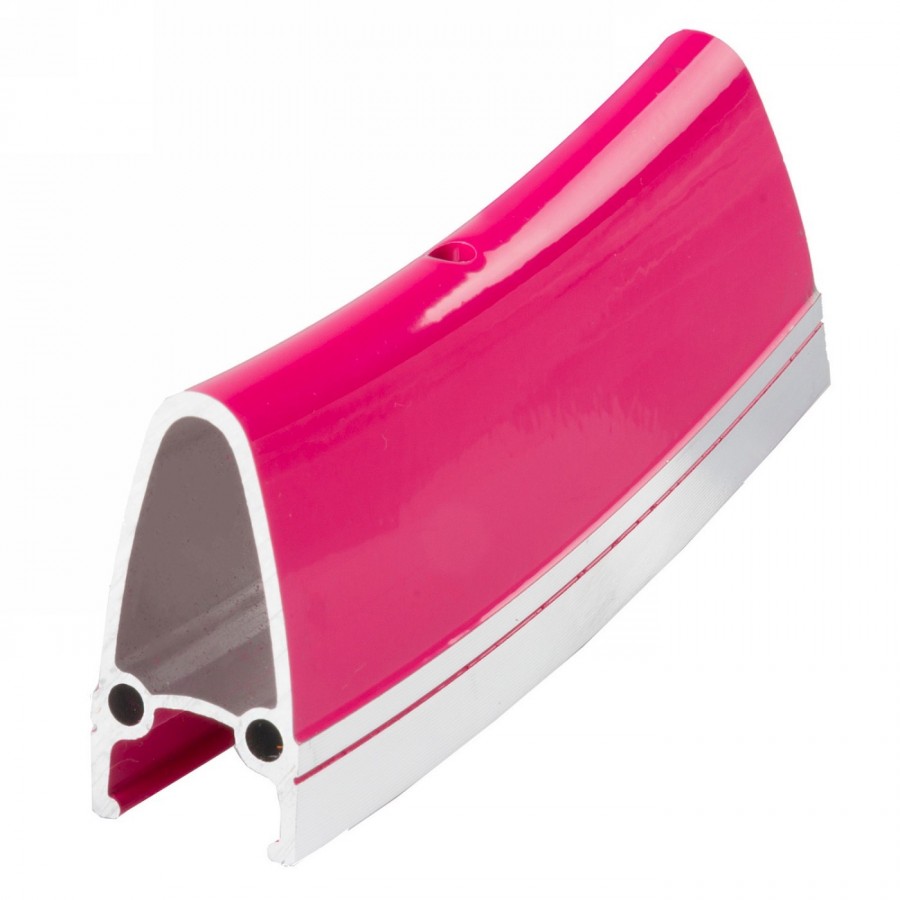 Alloy rim double wall, m-wave, 700c, 32 holes, 40mm high / 22mm wide, pink, cnc brake sidewalls, fv - 1