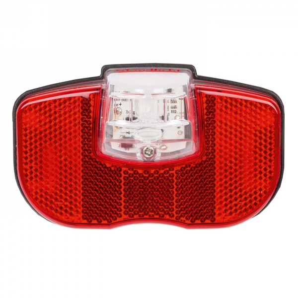 Smart luggage carrier rear light for dynamo, with 1 led, condenser parking light function, with german test mark, 80 mm installa