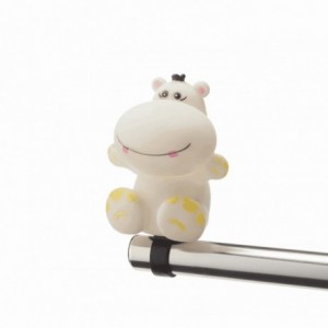 Cloche marionnette hippopotame blanc - 1