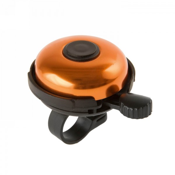 Bicycle bell, aluminium, orange/black, quick assembly, with only one m3 screw, m-wave card - 1