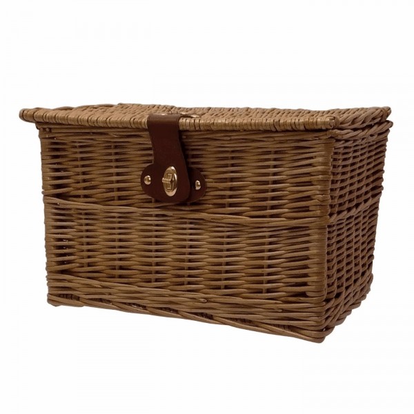 Front/rear basket 42x31x25cm square brown wicker - 1