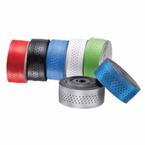 Pair of red handlebar tapes with holes - 1