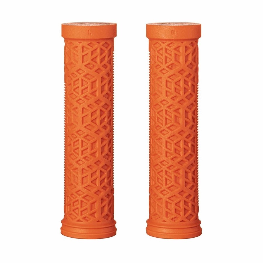 Poignées hilt es 30 mm en caoutchouc orange avec collier en aluminium - 1
