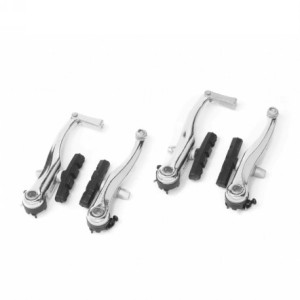 Pair of silver aluminum v-brake brakes - 1