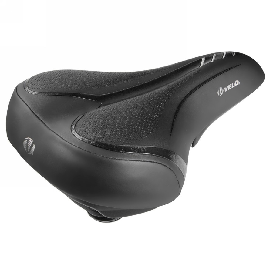 Sella City/comfort, velo - fit townie, l, 268 x 199 mm, nero con strisce argento, su scheda - 1 - Selle - 0887539022433