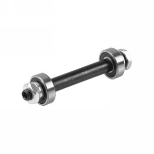 3/8" drilled 108mm front hub axle with bearings - 1